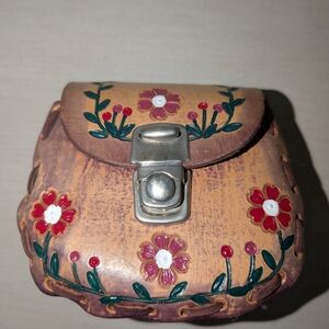 Tooled Leather Mini Purse